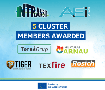 5 members of AEI Tèxtils receive €245k in funding in the 1st In Transit DEVELOP call for innovation projects